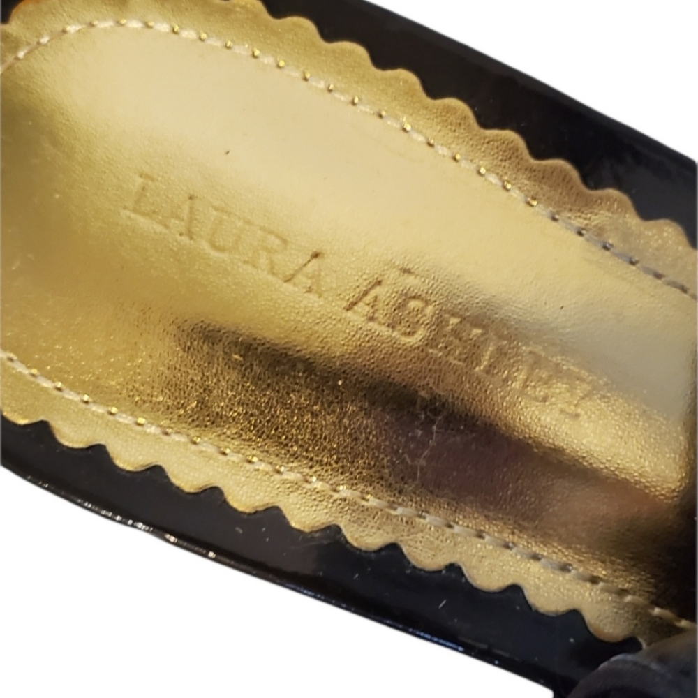 Laura Ashley Brown Peep toe wedge heels. - Picture 6 of 9